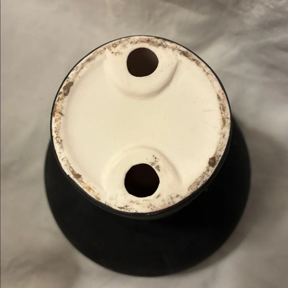 Stoneware Pillar & Taper Candle Holders, Black, Set of 2 Elegant Black Holders